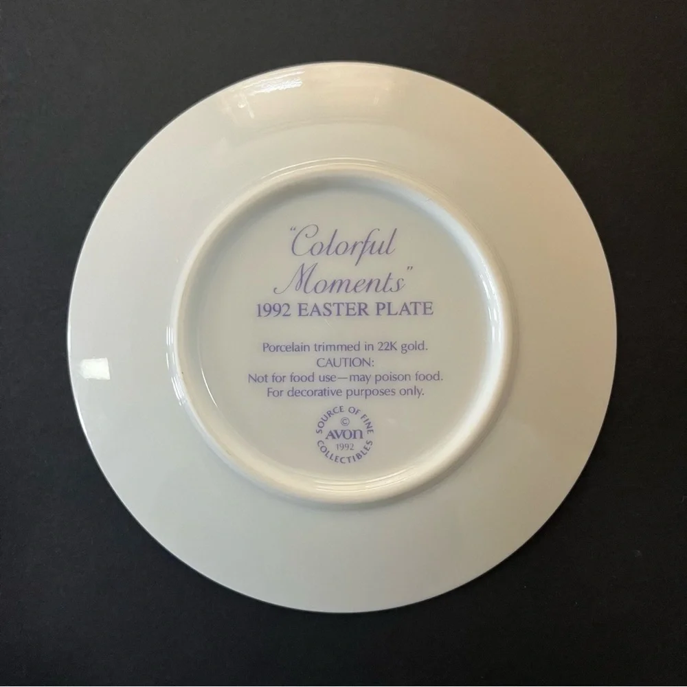 Vintage 22K‎ Gold Trimmed Avon Collectible Easter Porcelain Plates 1991-1996